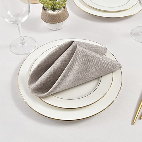 Hiasan Linen Napkin Cloth Napkin Set Of 6, 20 X 20 Inch, Washable Stone Dinner Napkins With Hemmed Edges For Restaurant, Wedding And Holiday,Stone #TOP3
