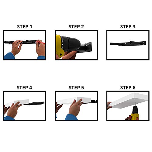 Sorbus Floating Shelves — Hanging Wall Shelves Decoration — Perfect Trophy Display, Photo Frames (White) #TOP5