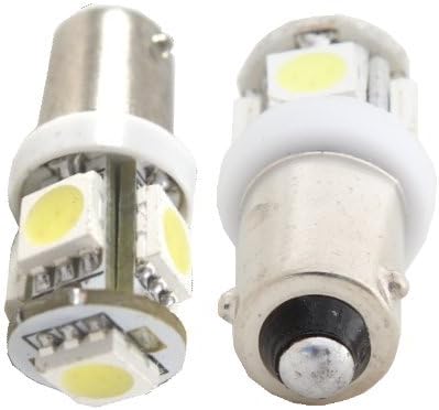 EZ Motoring 2pcs H6W BAx9s 5-SMD 150 degree offset pin 12V Light LED bulbs 64132 - White