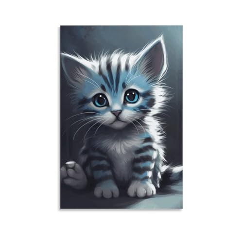 Impression sur toile moderne chat décoration murale chambre tableau décoratif intérieur