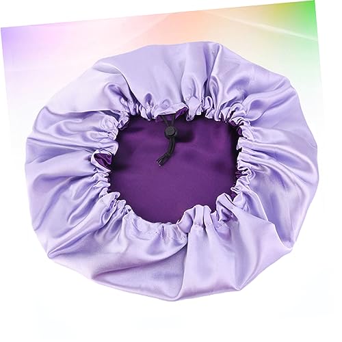 Bonnet en satin pour perte de cheveux et chimiothérapie violet