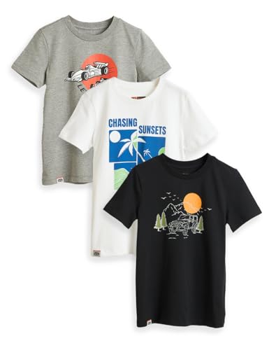 Image of Amazon Brand - Symbol Boys 100% Cotton Graphic Printed Half Sleeves T-Shirt | Age 6-14 Years (Available in Combo Pack of 3 and 5)