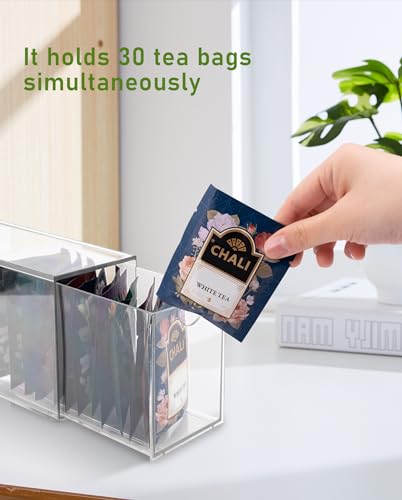 Mevtok Clear Stackable Tea Bag Drawer Organizer (2-Pack)