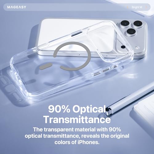 Coque transparente iPhone 17 Pro MagSafe compatible étui antichoc jamais jaune - 6