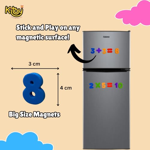 Image of Number and Symbol Magnets -35 Total Magnets | 30 Numbers and 5 Operator Fridge Magnets | Colorful ABC Educational Toy Set Preschool Learning Counting & Problem Solving