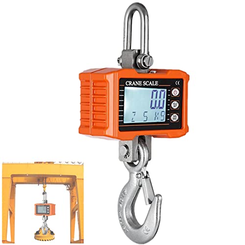 Hanging Scale, Geevorks Digital Crane Scale 1000Kg (2204Lbs), Industrial Heavy Duty Crane Scale Lcd Backlight With Unit Change/Data Hold/Tare/Zero For Construction Site Travel Market Fishing #TOP21