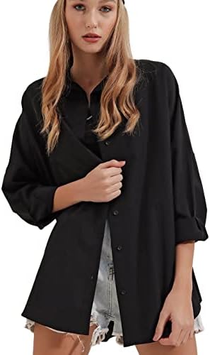 Womens Dressy Blouses Tops, Casual Long Sleeve Loose Fit Button Down Shirts 6 Womens Dressy Blouses Tops, Casual Long Sleeve Loose Fit Button Down Shirts