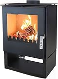 Verso Rheia Holzofen 5 kW, 80,2% hoher Wirkungsgrad, kompakte Stahlkörper-Oberplatte (kein Gusseisen), kleiner Kaminofen für 70-100 m³, Eco Low Emissionen, 150 mm Rauchabzug