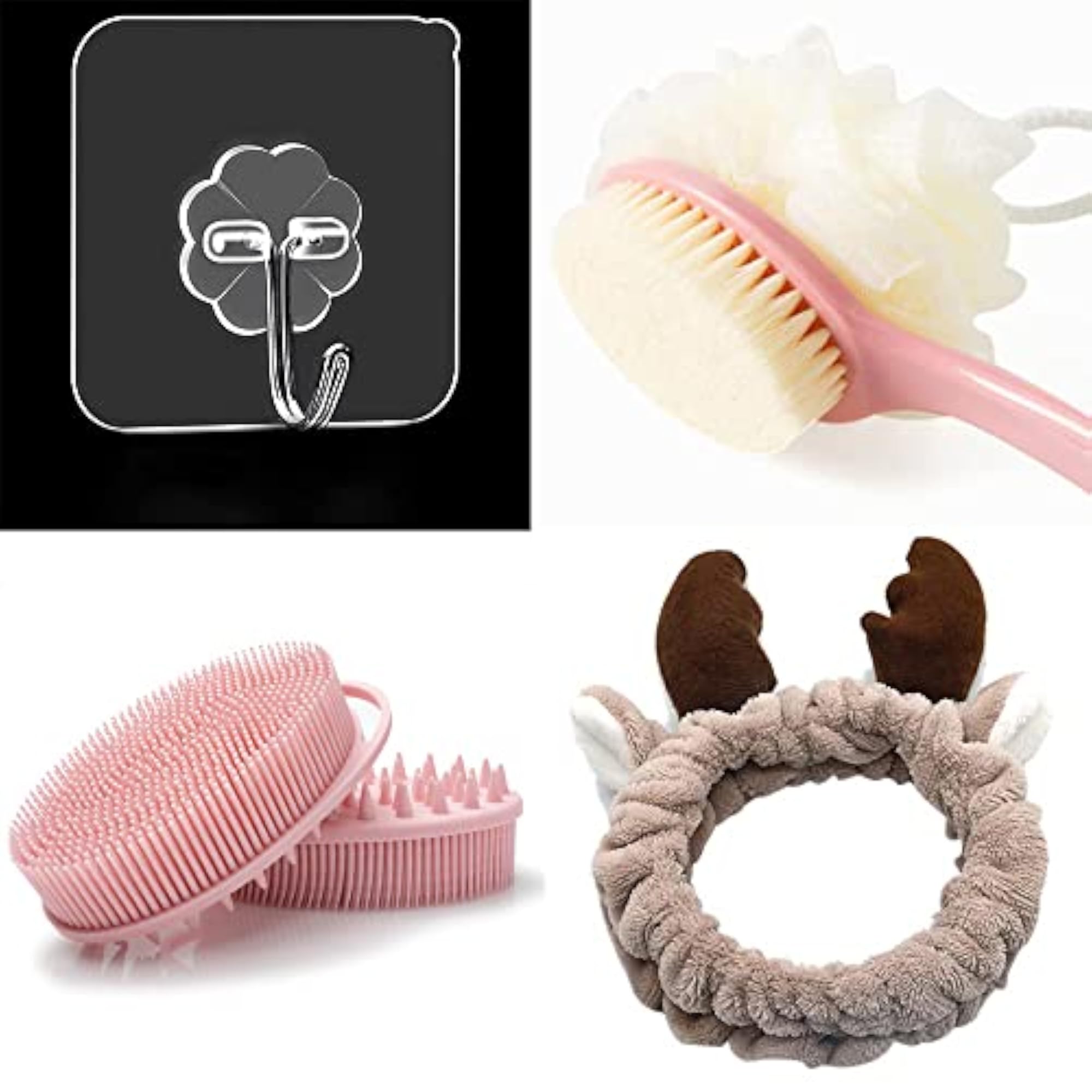 Bath Body Brush Back Washer Mesh Sponge Set