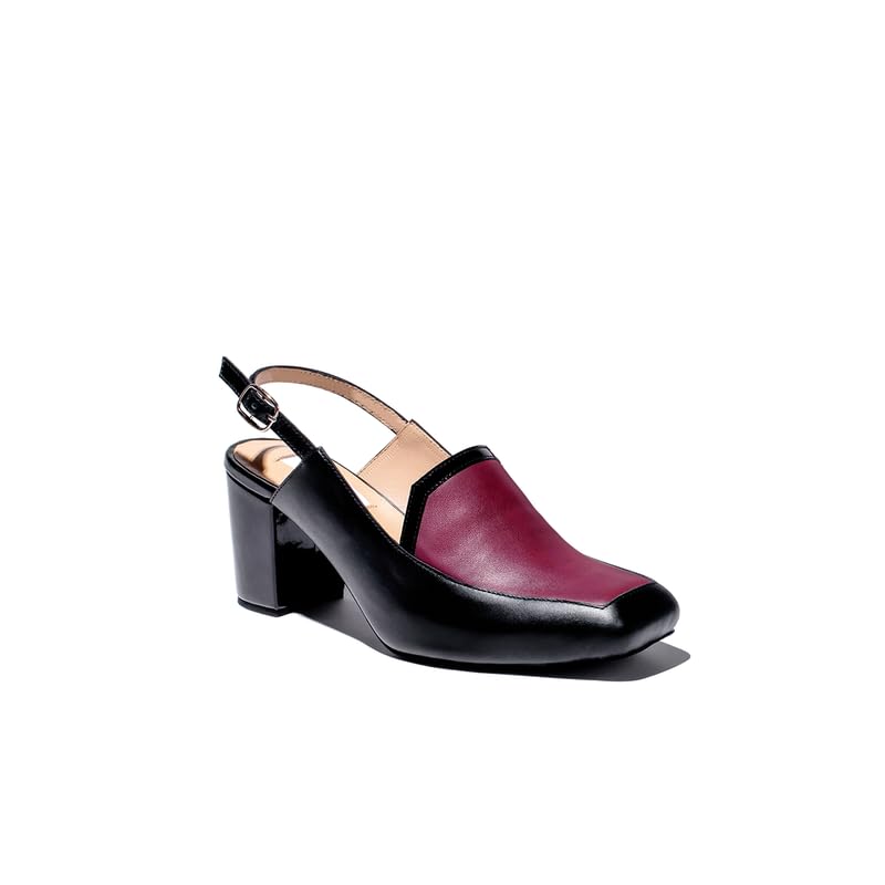 Image of OCEEDEE Dorothy Women's Workwear 2.5 Inches Block Heels Loafers with Adjustable Buckle Slingback | Comfortable for Casual, Office & Semi-Formal Wear