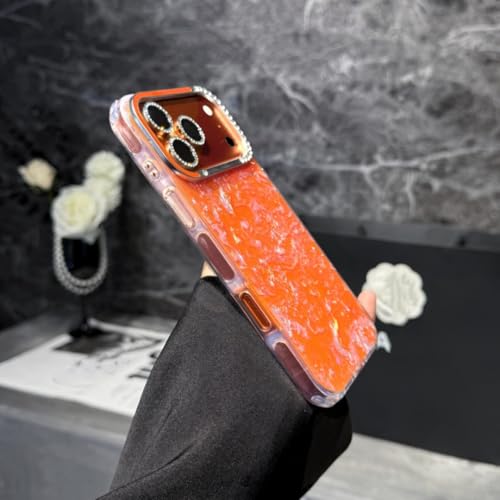 Coque iPhone 14 Pro Max motif coquillage aurore boréale diamants