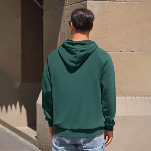 Ymosrh Men's Hoodies, Solid Color Long Sleeve Casual Athletic Workout Pullover Hooded Sweatshirts with Pocket, M-3XL3