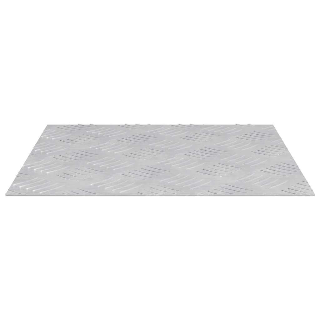 Chapa estriada de aluminio para escalones, cuadrada, 40 x 40 cm, color plateado, juego de 2 unidades para interior y exterior, antideslizante para protectores de escaleras y más seguridad