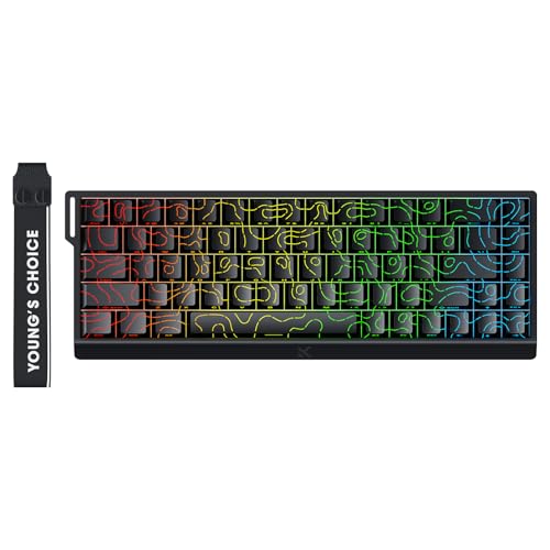 Image of MCHOSE ACE 68 60% Mechanical Gaming Keyboard Wired Rapid Trigger Hall Effect Keyboard Magnetic Switch Adjustable Actuation 8000Hz Polling Rate Custom RGB MAC Laptop(Black Topographic TTC Dragon Lord)