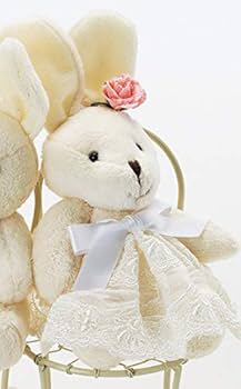 Amazon.co.jp: ドレス着用 ミニのウサギ（2体）完成品 ペア 結婚