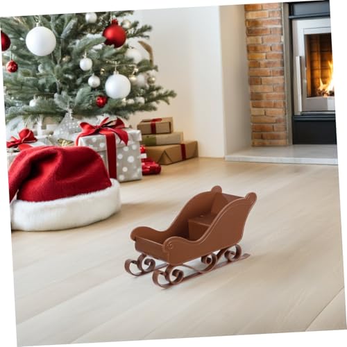 Décoration Noël traîneau Zerodeko miniatures pour centre de table hiver - 7