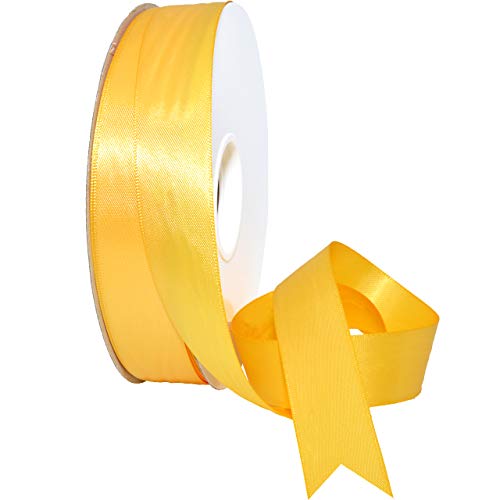 Image of Morex Ribbon Double Face Satin Ribbon 7 /8 inch X 50 YD Yellow Gold Ribbon for Gift Wrapping, Birthday Gift Cards, Satin Dress for Women, Silk Ribbons for Crafts, Wedding Gifts for Couple