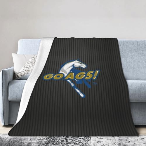 Uc Davis Aggies University Logo Fleece Blanket, Very Soft Microfiber Flannel Blanket for Couch Warm and Cozy for All Seasons