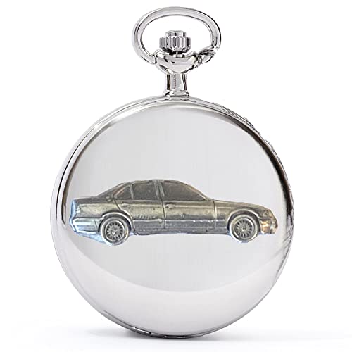 Montre de poche à quartz 3D Beema 3 Series Berline en étain et argent poli