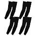 The Elixir Golf 4 Pairs Black UV Protective Comression Arm Sleeves for Bike Hiking Golf Cycling All Outdoor Activies