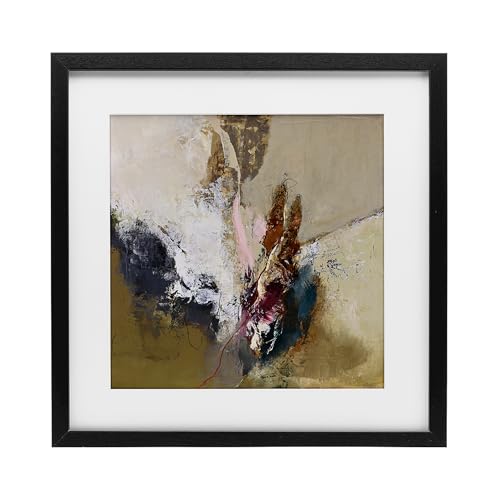 Affiche encadrée design abstrait blanc Earthy Mood Composition Stupell Industries 16x16 cm