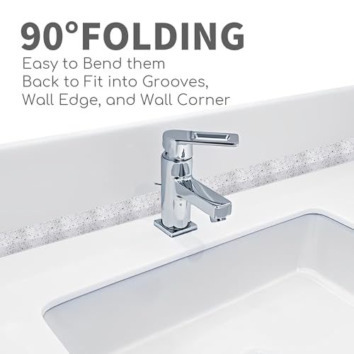 Image of 3 Rolls 10.5 Feet Caulk Tape Toilet Caulking Strip Self Adhesive Bathroom Sealing Peel and Stick Caulk Strip for Bathtub, 1.5 Inches (Grey Granite)