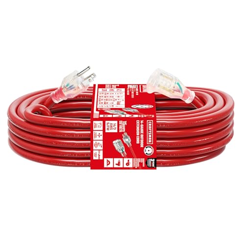 Craftsman KS-AC-4 Robustes Verlängerungskabel Rot