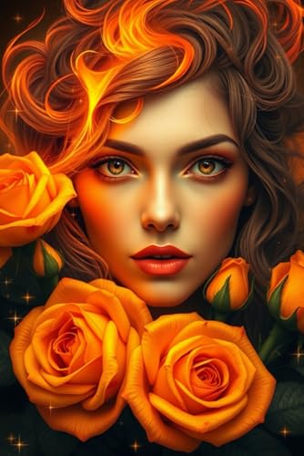 ROSES AND FIRE Notebook: Notizbuch mit Fantasy-Motiv