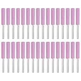 PATIKIL 32 Pcs Diamond Chainsaw Sharpener 7/32 Inch High Hardness Sharpening Stone Polishing Chainsaw Sharpening Kit Grinding File Tool for Chain Saw Stone Jewelry Wood, Pink(5mm)