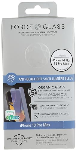 Verre organique iPhone 13 Pro Max protecteur d'écran antichoc Force Glass kit