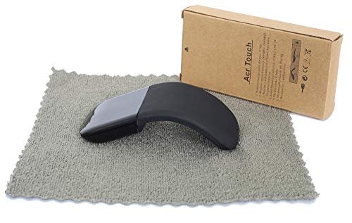 Wudemwwfe Bluetooth Arc Touch Mouse, Portable Wireless Foldable Mouse Without Usb Nano Receiver, Ergonomic Mini Optical Computer Mice For Notebook Laptop Tablet Smart Phone (Black) #TOP6