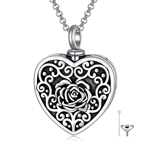 Collier urne funéraire pour cendres, pendentif argent 925 femme