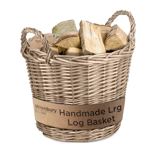 Wrenbury Wicker Log Basket Large - Lined Log Baskets for