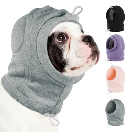 Image of MIGOHI Medium Dog Anxiety Ear Hoodie Muffs - Breathable Dog Ear Protection with Soft Pad, Anxiety Relief for Dogs,Ear & Head Cover for Separation, Vet Visits, Grooming,L,Gray