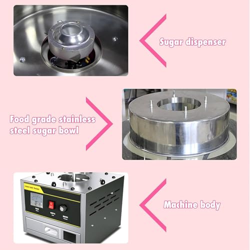 RayGenius Zuckerwatte-Maschine Kommerzielle Zuckerwatte-Maschine Gas Elektrische Zuckerwatte-Maschine Mit Edelstahl-Tablett FüR Geburtstage Partys Feiern. – Bild 5