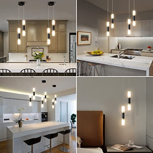Image of 2-Light Pendant Lights Kitchen Island Dimmable LED Modern Mini Pendant Light, Bedroom Small Pendant Light Fixtures (Black Gold)