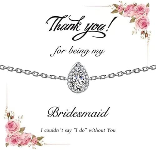 Teardrop Silver Cubic Zirconia Crystal Bracelet Elegant and dainty Bridal Bridesmaid Bracelet