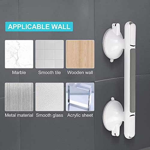 Shower Grab Bar,Grab Bars For Bathroom With Strong Suction Cup,Cuuhribn Grab Bars For Bathtubs And Showers,Shower Handle Bathroom Accessories For Injury,Senior,Elderly,13Inch (White) #TOP3