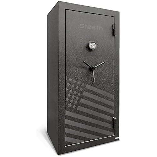 Stealth Essential Gun Safe EGS28 Special Edition FLAG Safe 28 Gun Capacity with 30 Minute Fire Protection California DOJ Approved Black