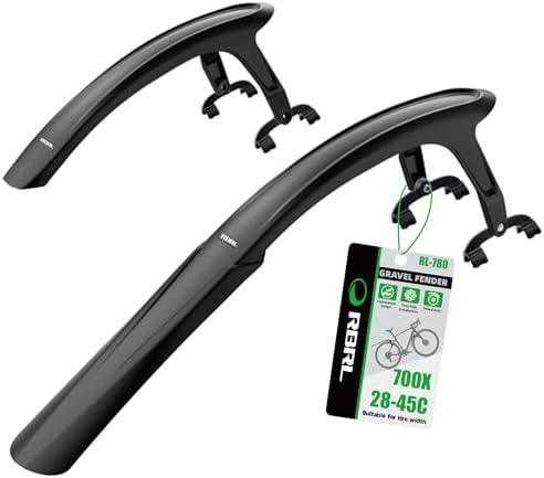 RBRL Bike Fender Set, Quick Release Bike fenders for Gravel and Road Bike, Adjustable Bicycle Fenders 28'', Full Cover Thicken & Widen, Front and Rear Mud Guard for Tire Width: 28-45mm