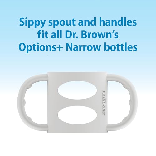 Dr. Brown's Narrow Sippy Spout Bottle with Handles, Gray, 1-Pack - image 5