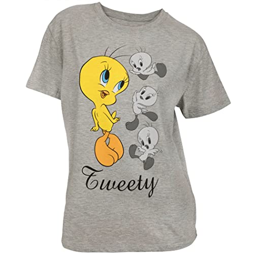Camiseta juvenil Looney Tunes Tweety Bird Cute Poses, Cinza, P