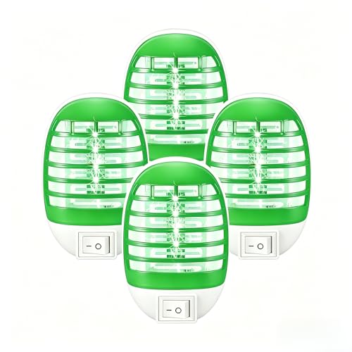 Image of Plug in Bug Zapper, Indoor Bug Zapper Plug in for Flying Insect Fully Automatic Mosquito Trap with Led Light for Patio, Bedroom, Kitchen, Office Mosquito Repellent Green 4pack