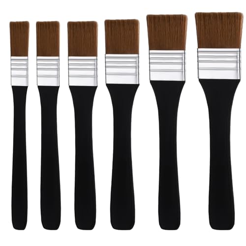 Piriuuo 6 Stück Aquarell Acryl Flachpinsel, Acrylpinselset Breit...