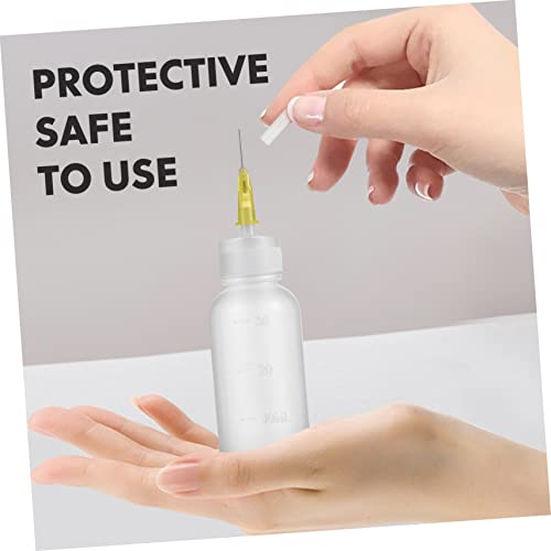 EXAOMBLE Nadelspitze Kleber Applikator Flasche 30Ml Präzisions Squeeze Flasche Mit Skalierung Für Flüssigkeiten Dosierung Bastel Zubehör 6Er Set