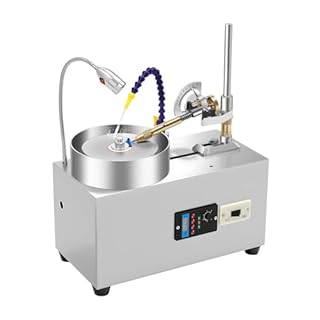 Gem Faceting Machine, 0-2800RPM with Pump Lapidary Ddigital Jewelry Polisher Jewelry Jade Rock Angle Polisher Grinder 180W (Silver)
