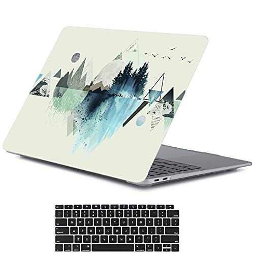 LanBaiLan Funda para MacBook Air de 13 pulgadas 2020 con pantalla Retina Touch ID, color negro, plástico recubierto de goma