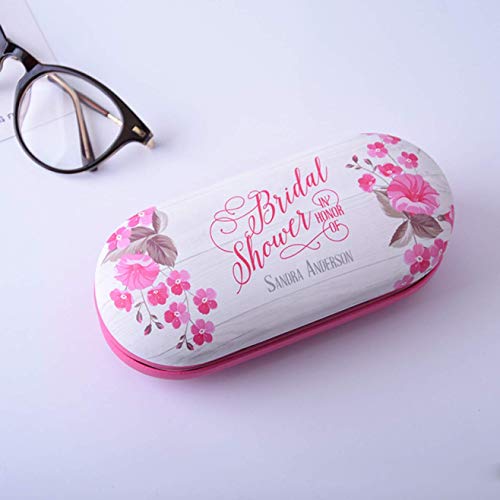 Aohua Útil China Viento Gafas Caja Flor Estampado Hecho a Mano Doble Capa Multi-Usos Estuche Lentillas - Rosa, M