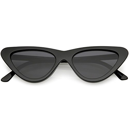 Image of zeroUV Women's Small Thick Neutral Colored Flat Lens Cat Eye Sunglasses 51mm