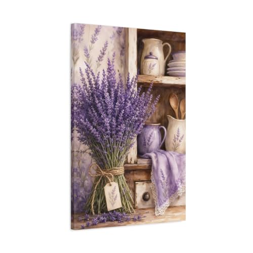 Tableau lavande pour mur vide cuisine deco violette chaleureuse
